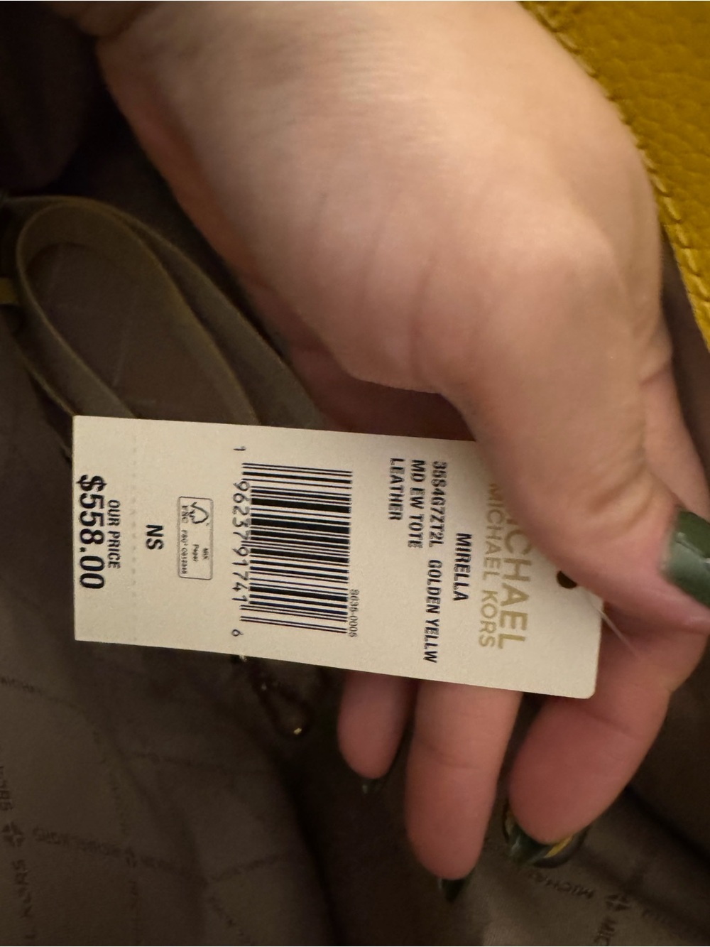 Michael Kors Yellow Pebbled Leather Tote